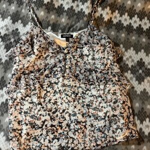 Express Multicolor Ruffle Tank Top